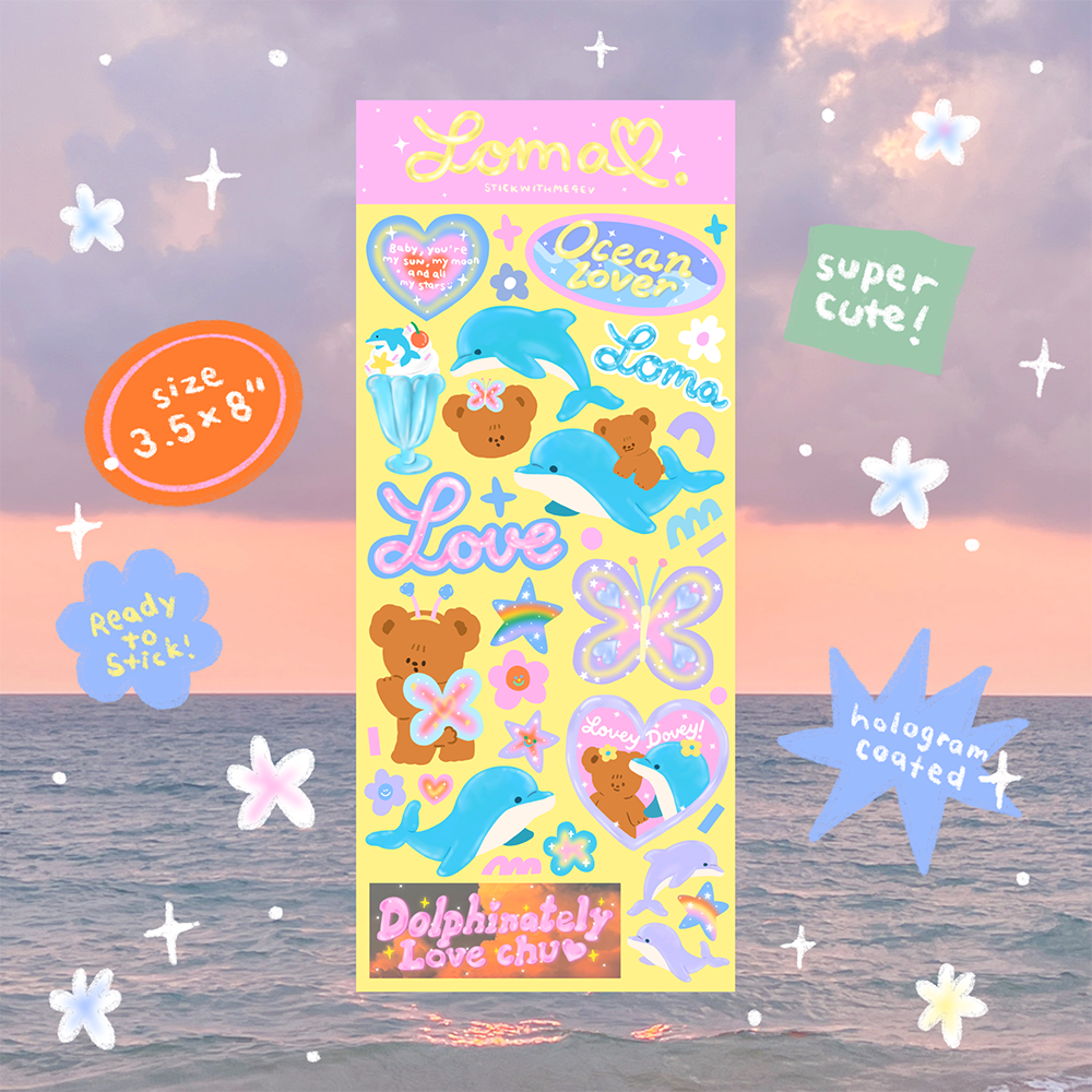 Loma wink hologram sticker