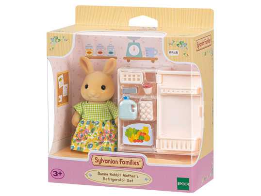 Sylvanian Families Sunny Rabbit Mother's Refrigerator Setซิลวาเนียน ชุดคุณแม่ซันนี่แรบบิทและตู้เย็น