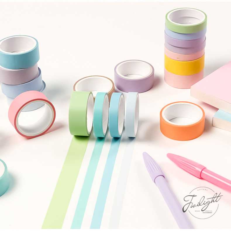 เทปตกแต่ง สีพาสเทล ⭐️ เซ็ต 12 ม้วน Pastel Masking Tape Set MT DIY Washi เทปวาชิ เทปกาว mimisplan