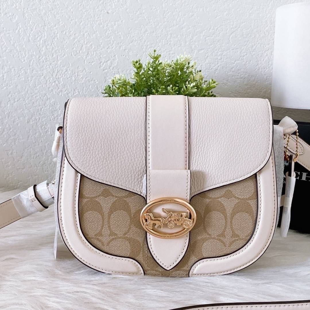 COACH GEORGIE SADDLE BAG IN SIGNATURE CANVAS