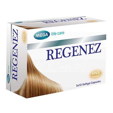 MEGA We care REGENEZ   ผลิตภัณฑ์เสริมอาหารบำรุงเส้นผมและหนังศรีษะ 1 กล่อง 30 เม็ด