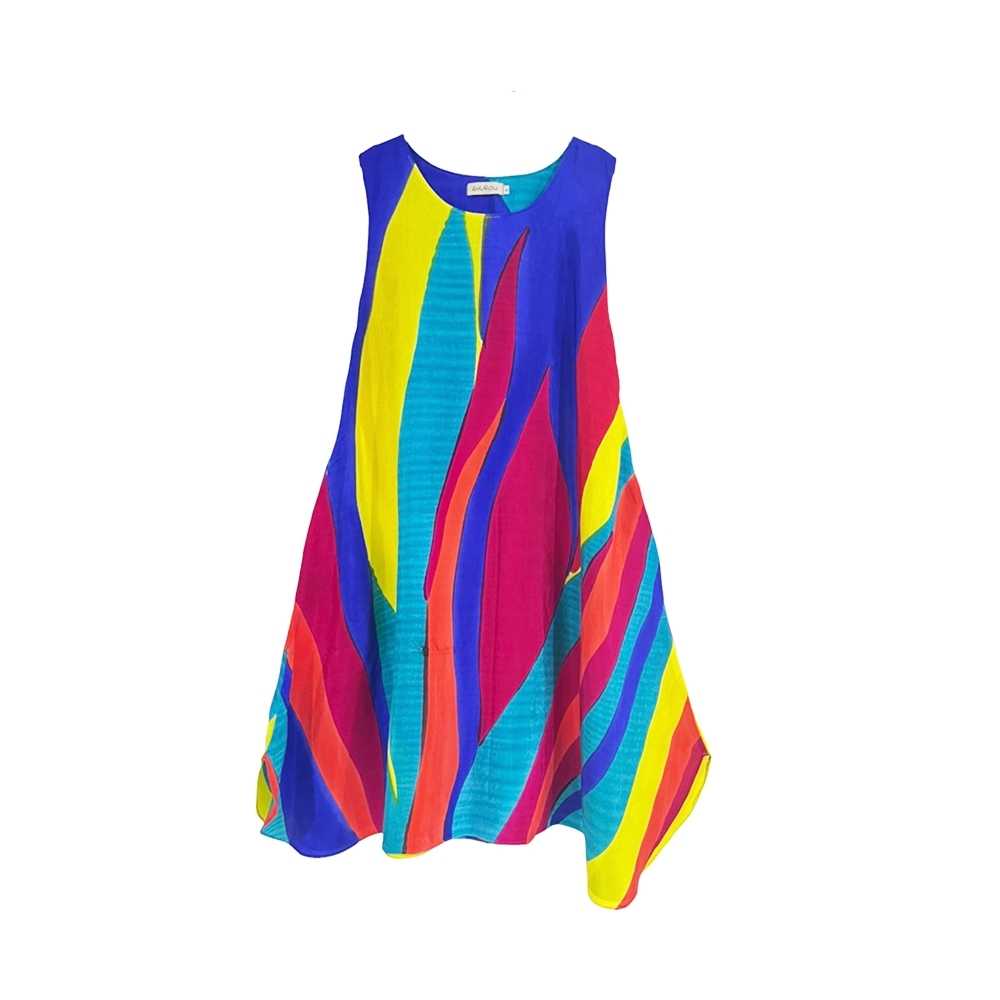 (Pre-order)Sac Sleeveless Dress Cotton Silk Hand paint