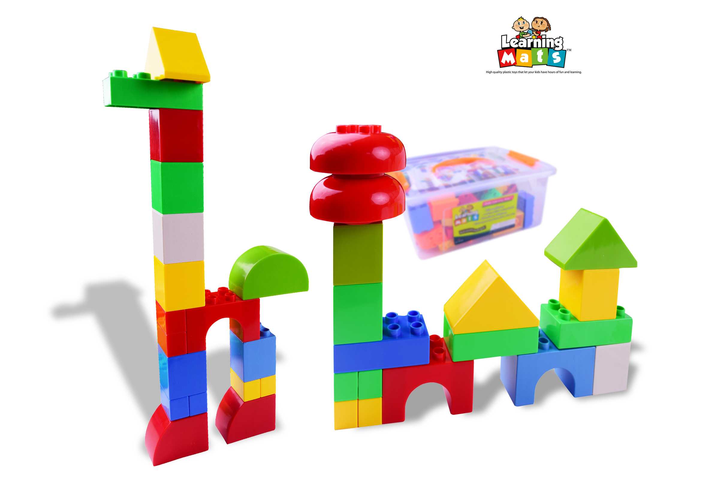 ตัวต่อ โค้งมน ของเล่น ฝึกทักษะ เสริมจินตนาการ (Curve Block Set) [Learning Mats]