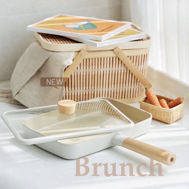 FIKA Brunch Pan : กระทะเหลี่ยม พร้อมฝาแก้ว 29 cm นำเข้าจากเกาหลี🇰🇷