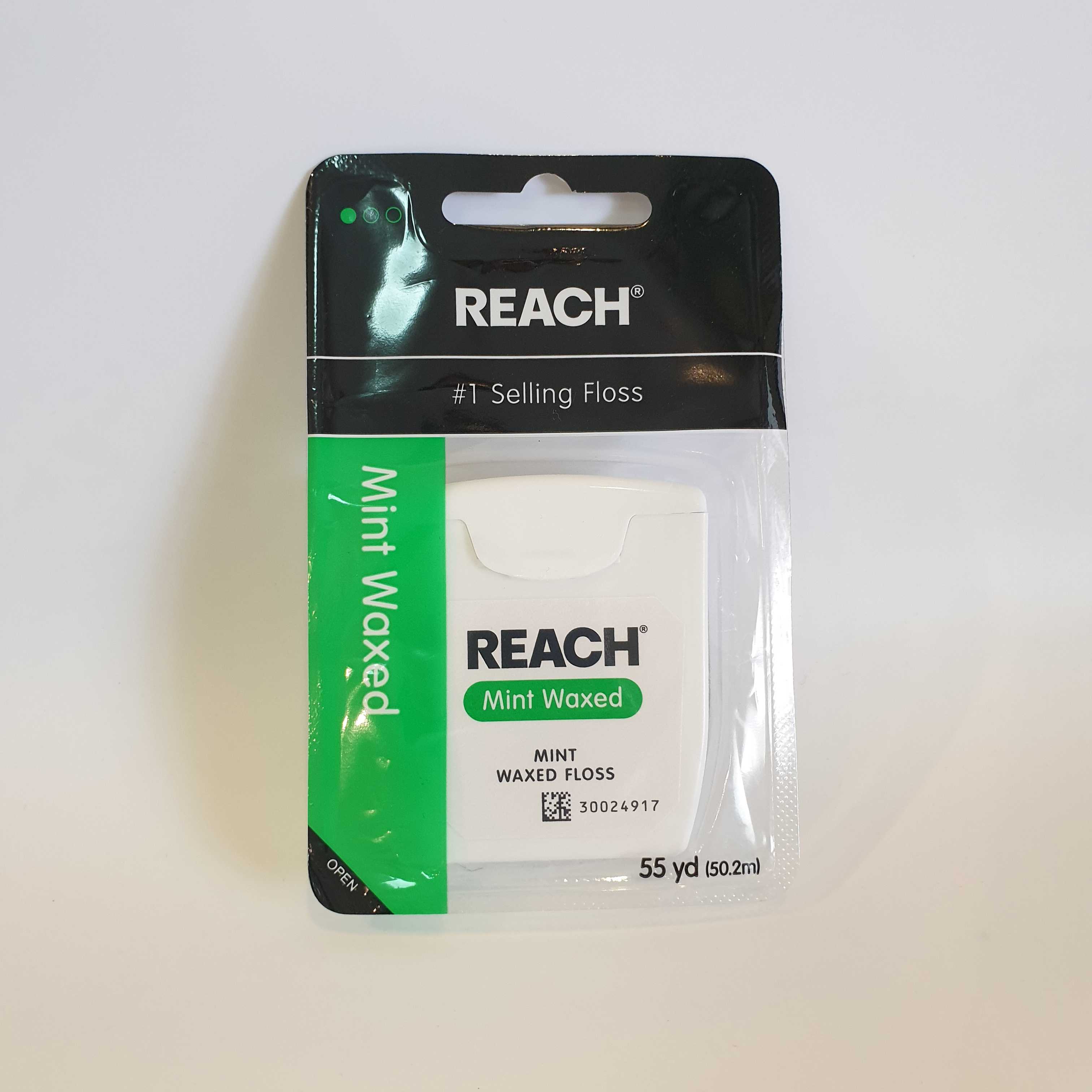 ไหมขัดฟันเคลือบขี้ผึ้ง Reach Cleanburst Waxed Dental Floss, Mint, 55 Yards