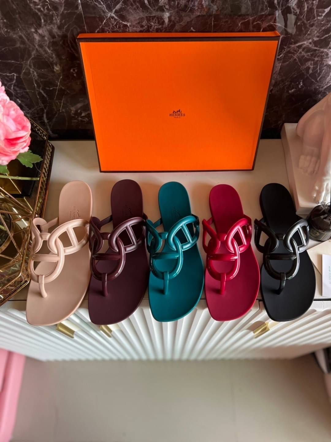 Hermes Jelly Sandals LINE SHOPPING