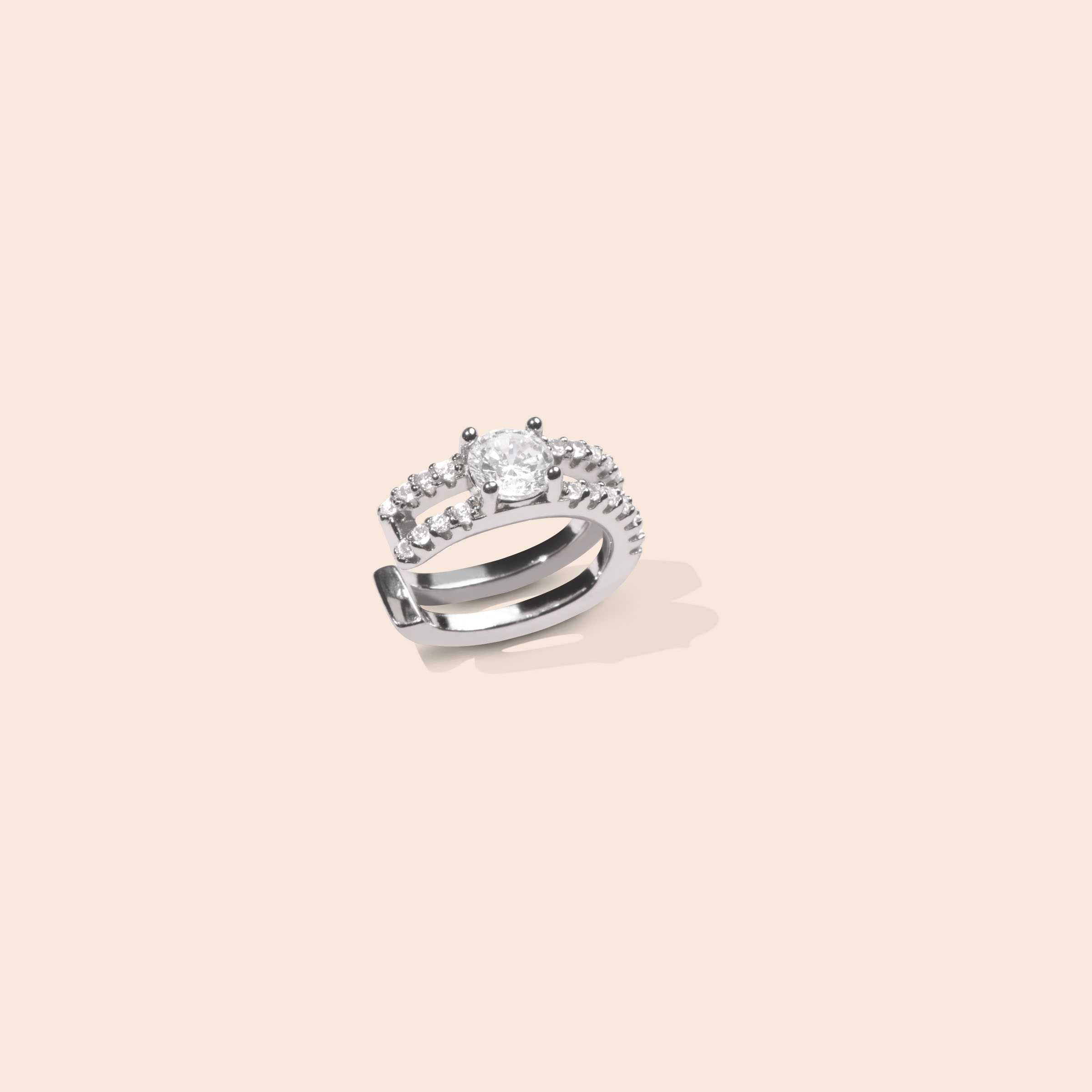 GEMMAPIECE ต่างหูหนีบ 2 bar baguette (Circle) Earcuff