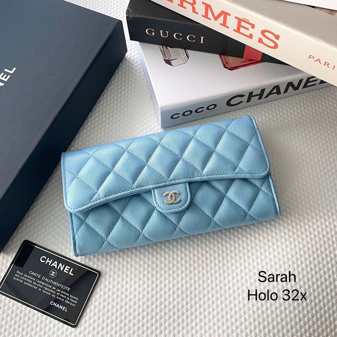 New Chanel Sarah long wallet  Holo 32x