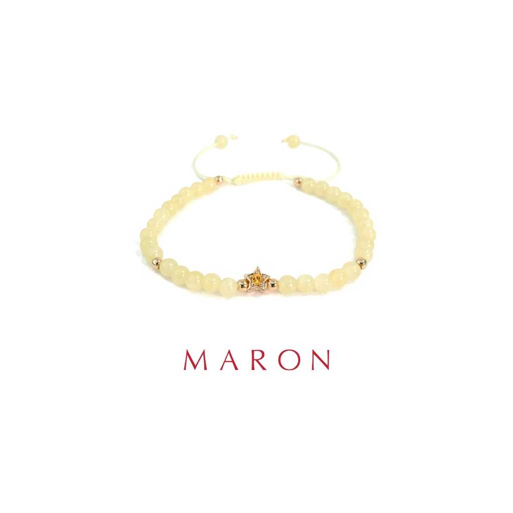 MARON - My Lucky Stars Bracelet with Honey Calcite (Citrine) (เชือกถัก) สร้อยข้อมือหินมงคล