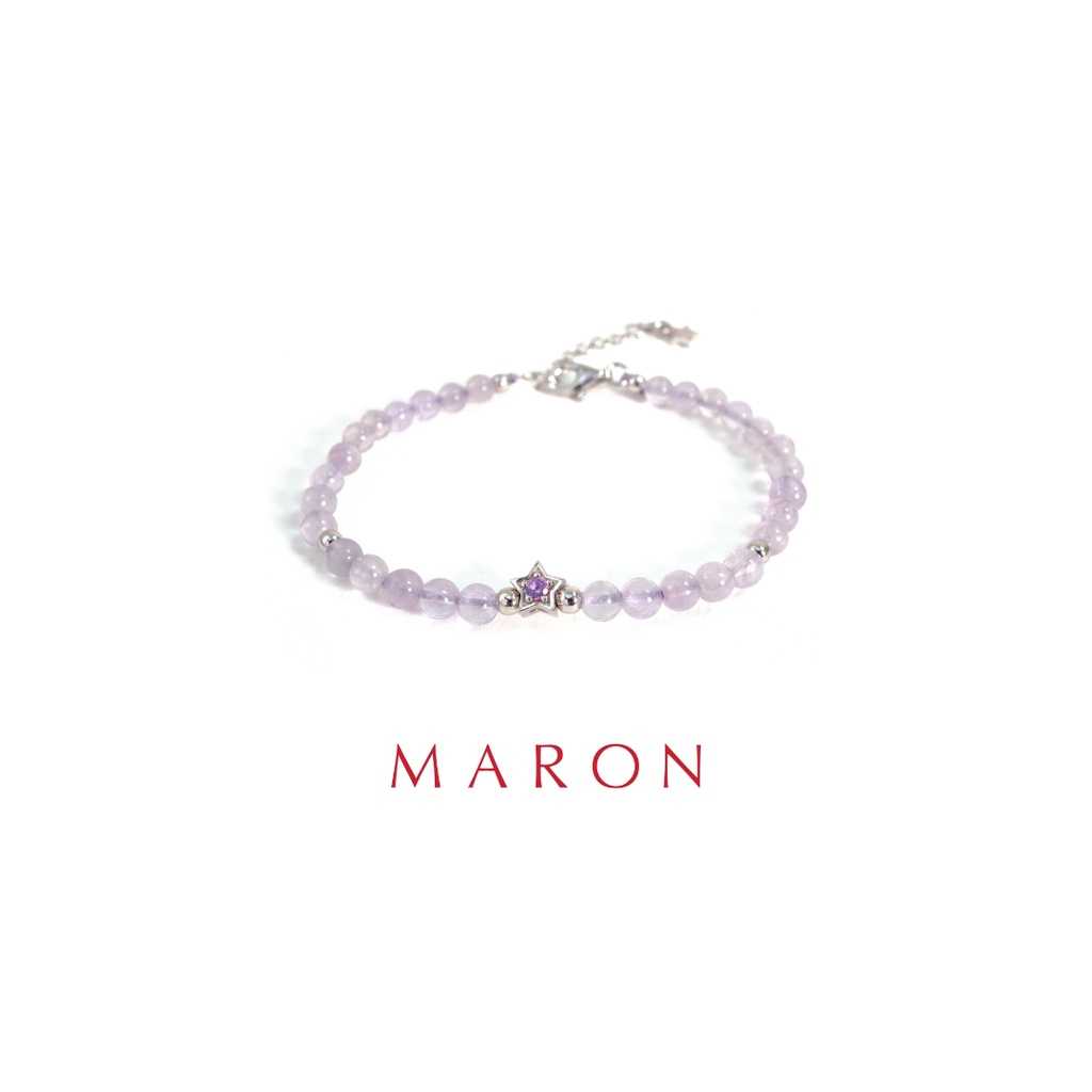 MARON - My Lucky Stars Chain Bracelet with Lavender Quartz(Amethyst)(โซ่เงิน) สร้อยข้อมือหินมงคล