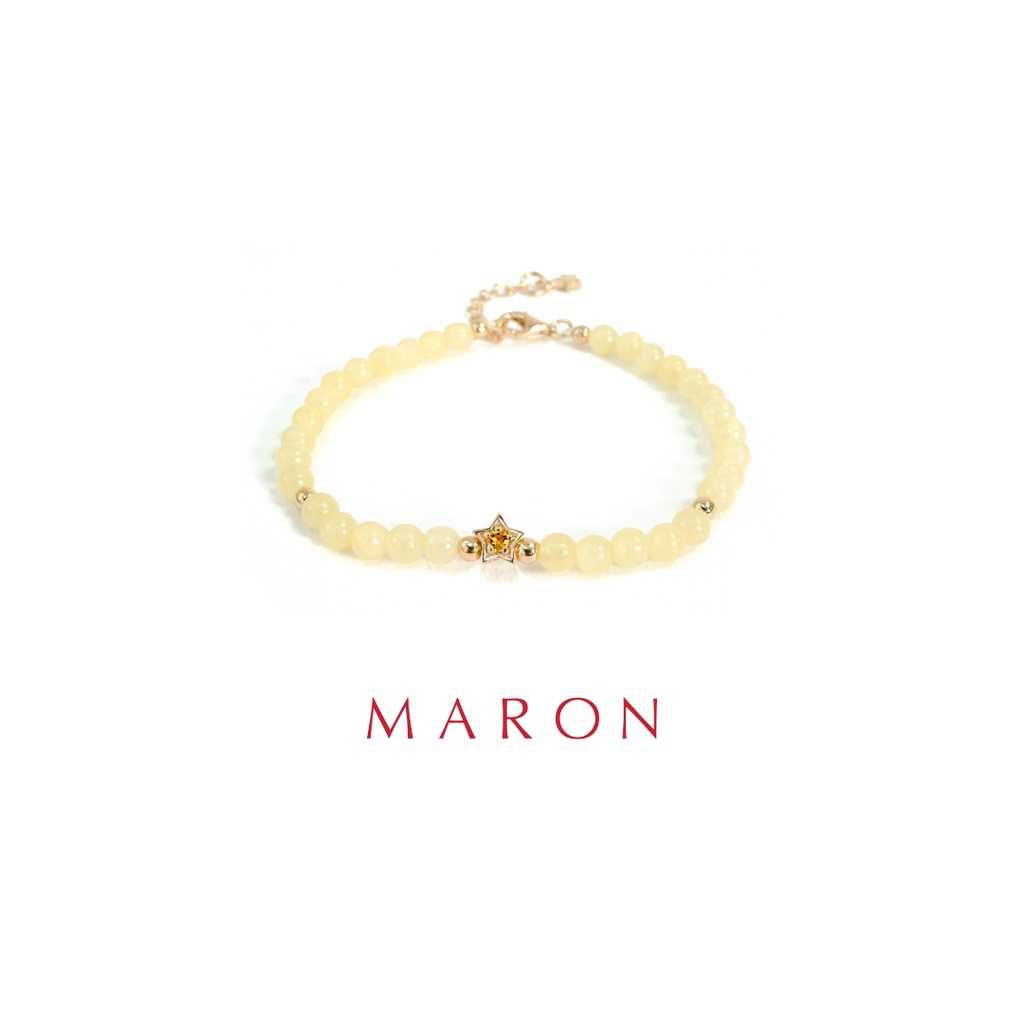 MARON - My Lucky Stars Chain Bracelet with Honey Calcite (Citrine) (โซ่เงิน) สร้อยข้อมือหินมงคล