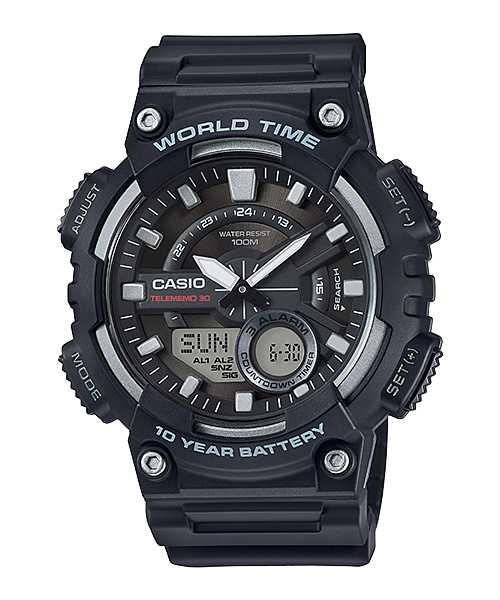 CASIO นาฬิกาคาสิโอ พร้อมส่ง นาฬิกาข้อมือ นาฬิกาของแท้ ประกันศูนย์ CMG 1 ปี รุ่น AEQ-110W-1A