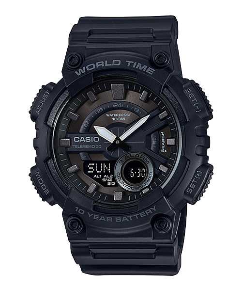 CASIO นาฬิกาคาสิโอ พร้อมส่ง นาฬิกาข้อมือ นาฬิกาของแท้ ประกันศูนย์ CMG 1 ปี รุ่น AEQ-110W-1B