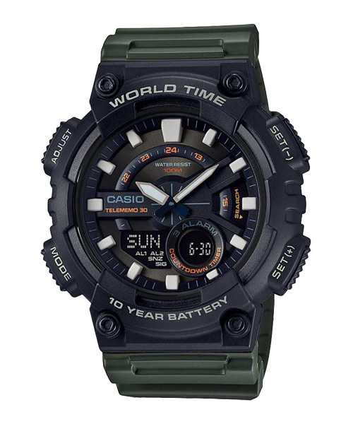 CASIO นาฬิกาคาสิโอ พร้อมส่ง นาฬิกาข้อมือ นาฬิกาของแท้ ประกันศูนย์ CMG 1 ปี รุ่น AEQ-110W-3A
