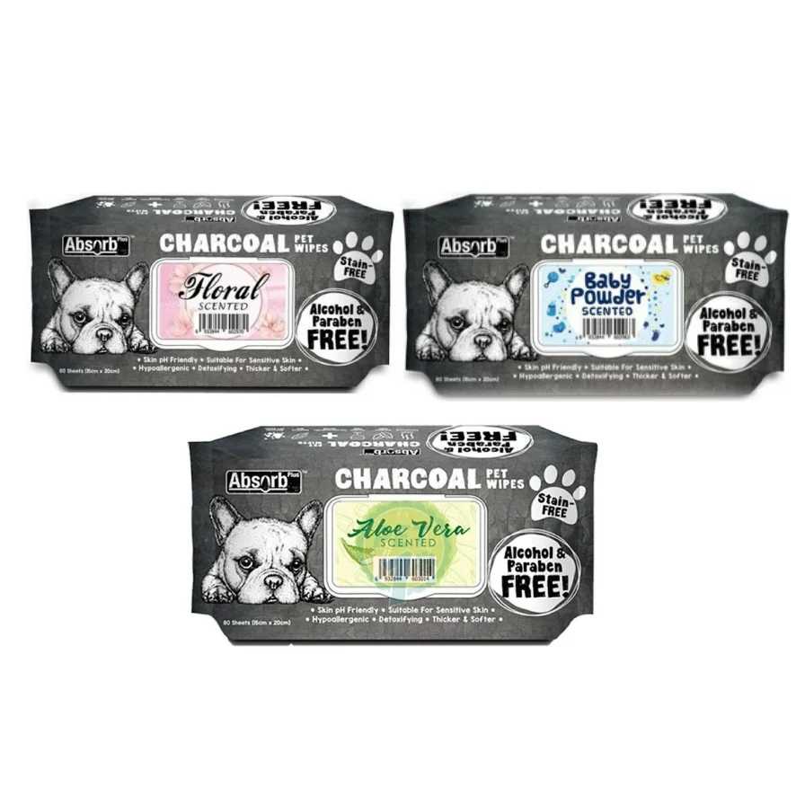 ทิชชู่เปียก absorb plus สูตรชาโคล
