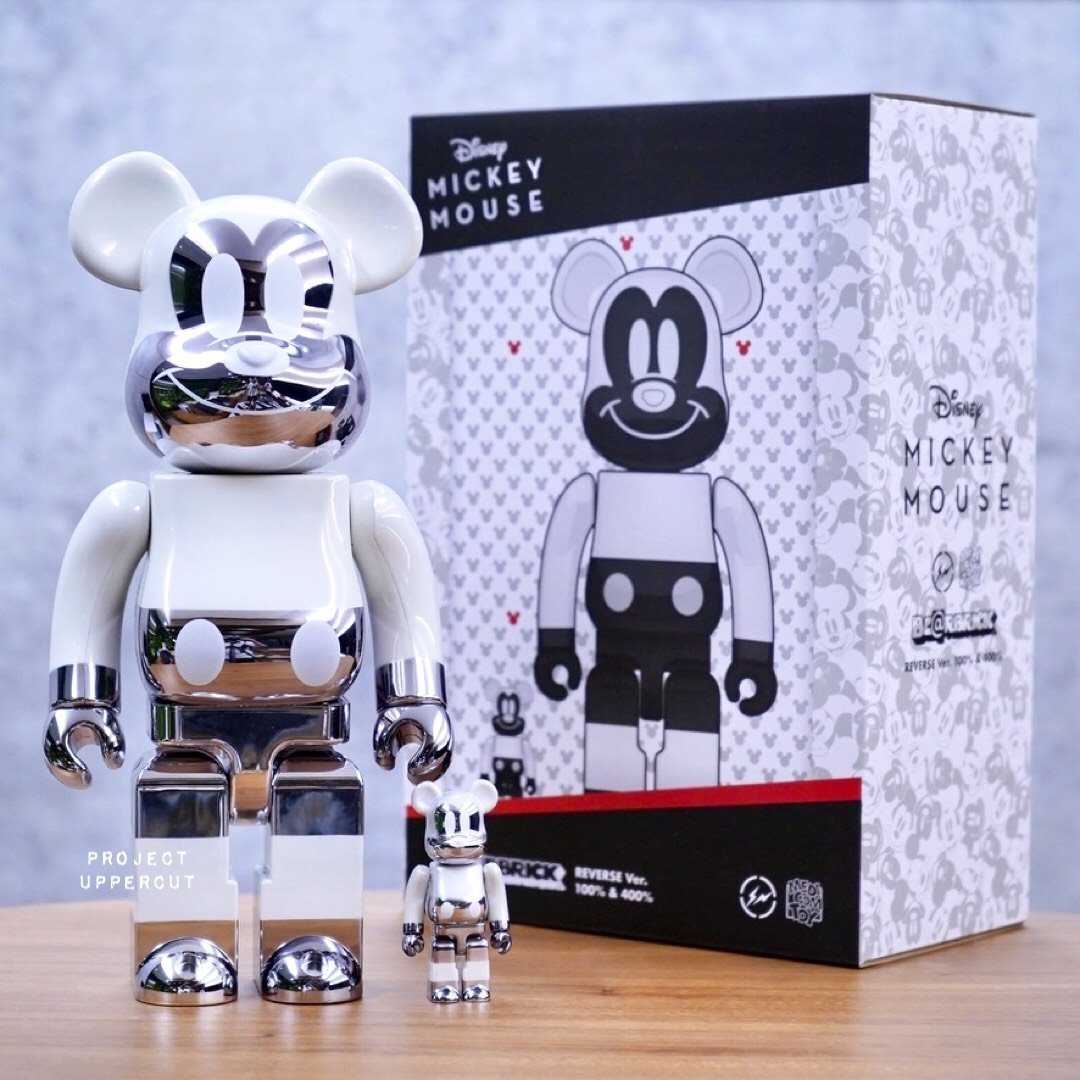 BE@RBRICK 400%+100% FRAGMENT DESIGN x DISNEY : Mickey Mouse - Reverse Ver. [New]