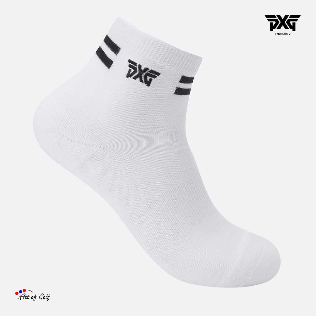 ถุงเท้า PXG Women Stripe Mid Socks (White) สินค้าแท้ 100%