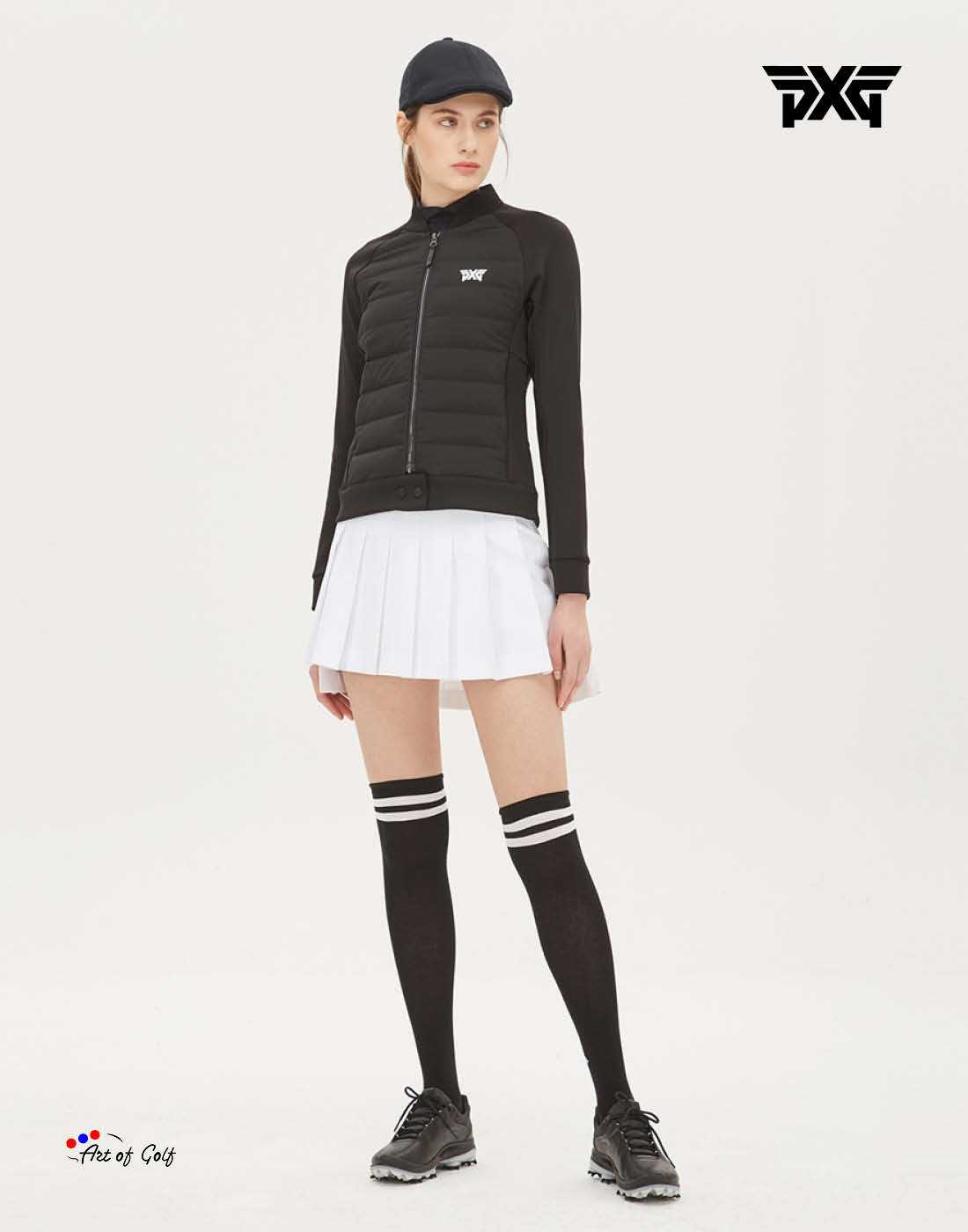 ถุงเท้า PXG Women Big Logo Over the Knee Socks (Black) สินค้าแท้ 100%