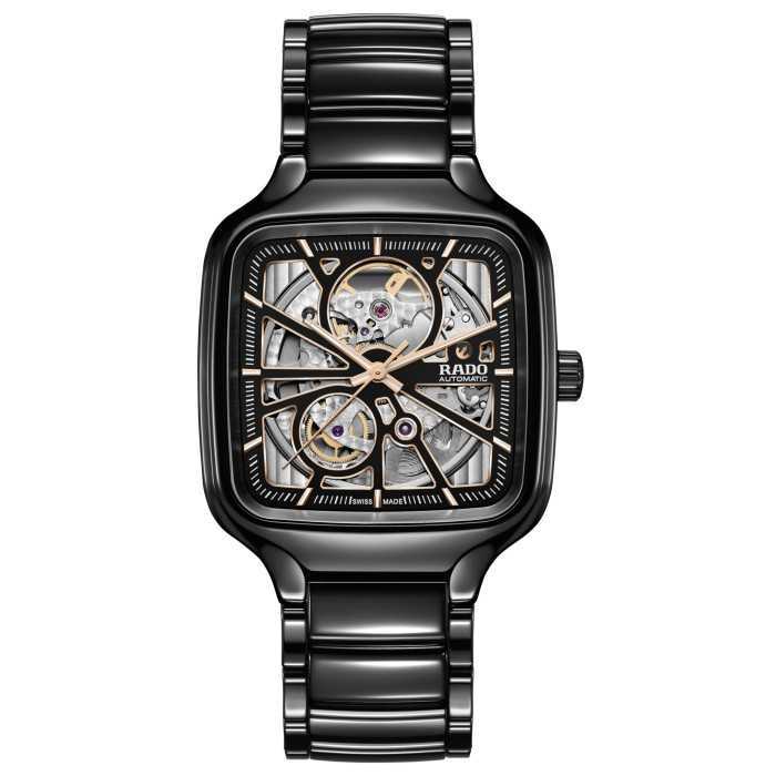 RADO TRUE SQUARE Open Heart นาฬิกาข้อมือ หน้าปัดเปลือย Automatic รุ่น R27086162