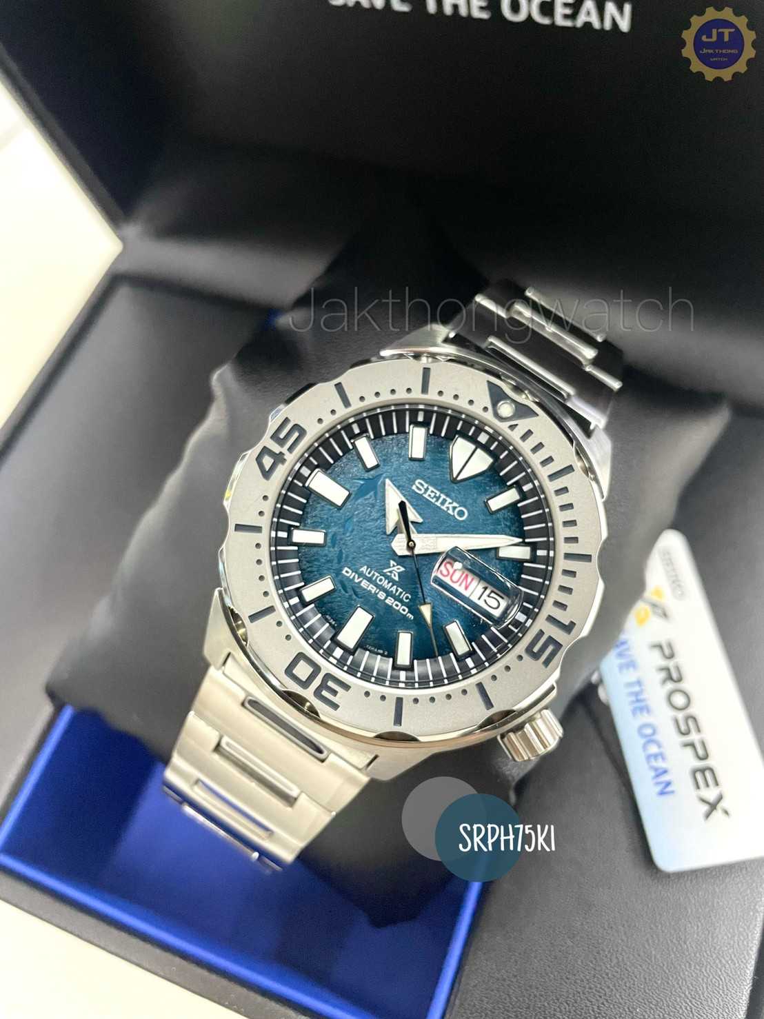 นาฬิกาข้อมือผู้ชาย SEIKO Prospex Antractica Monster Save the Ocean Automatic Men's Watch SRPH75K1
