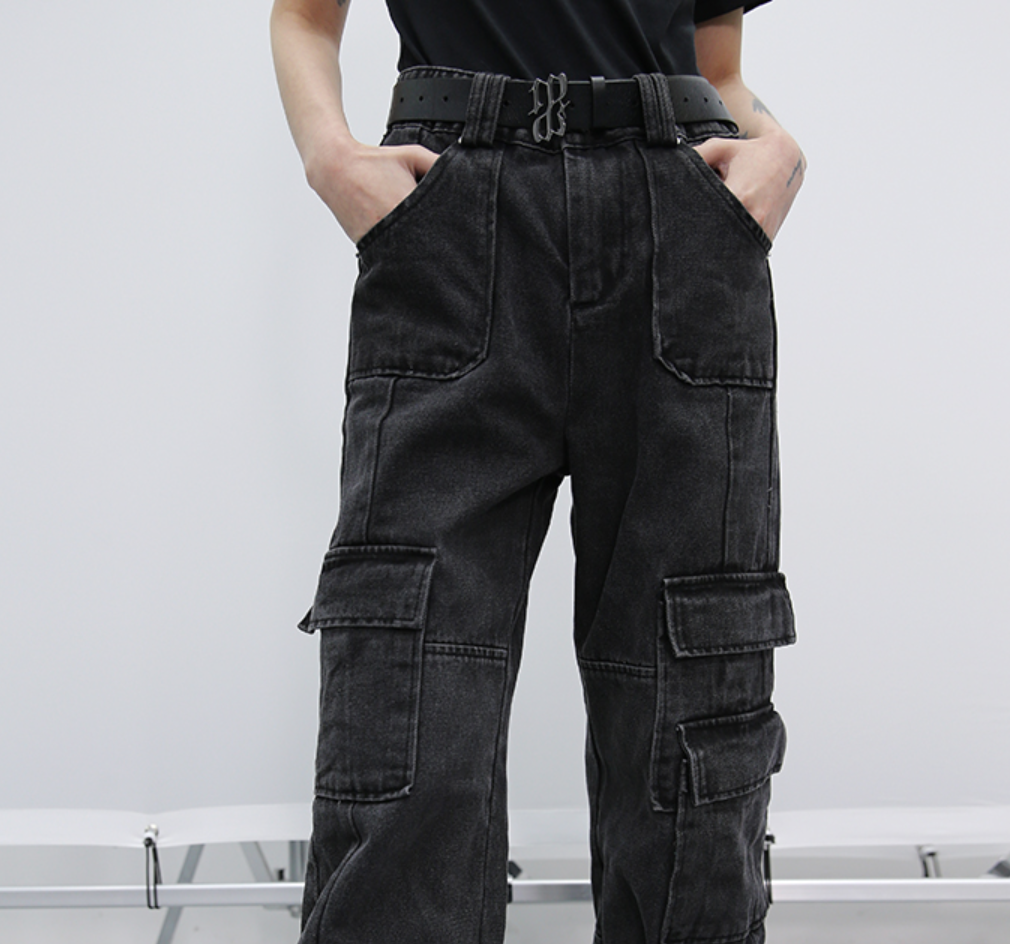 (PRE ORDER) Multi Bag Cargo Black Denim