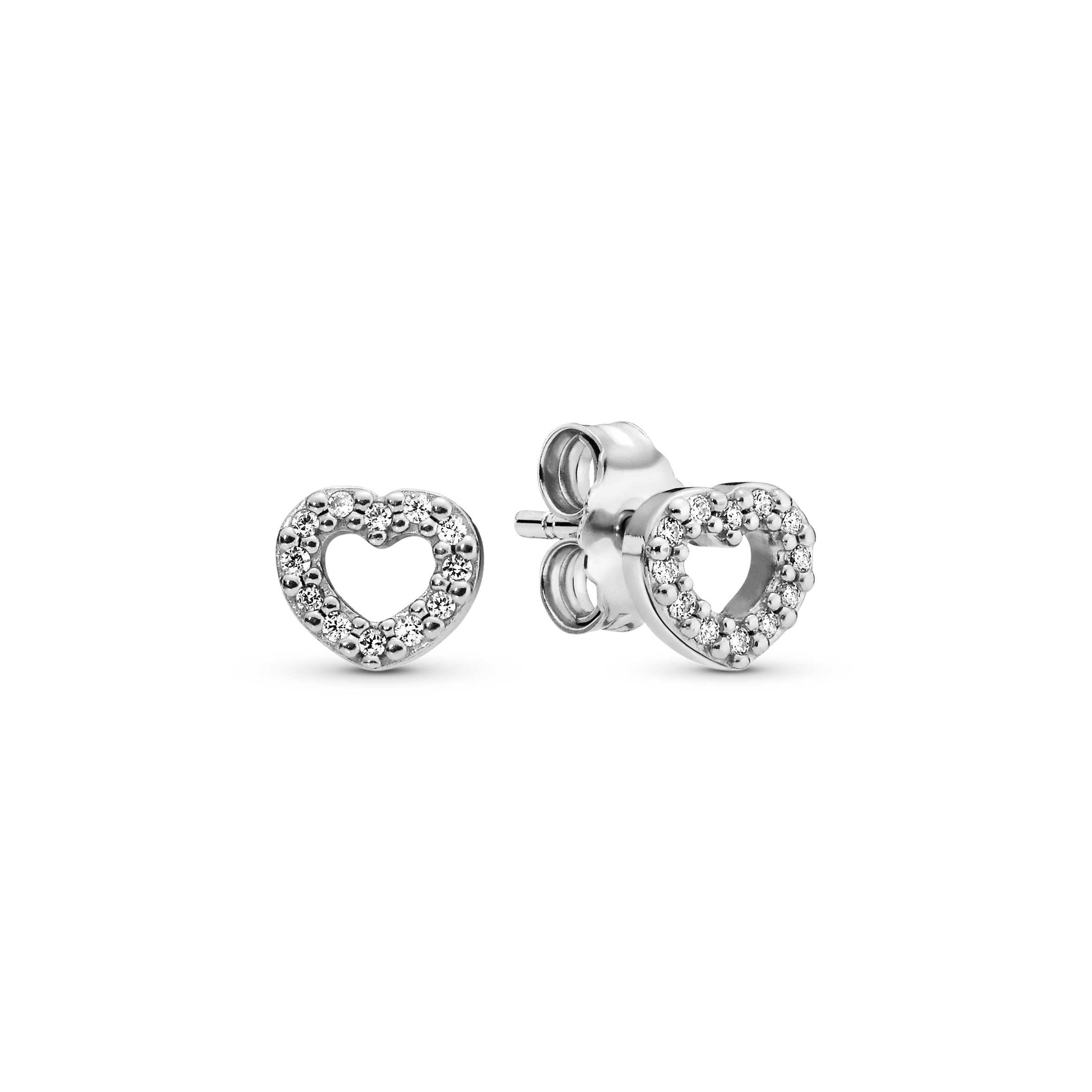Heart Stud Silver Earrings