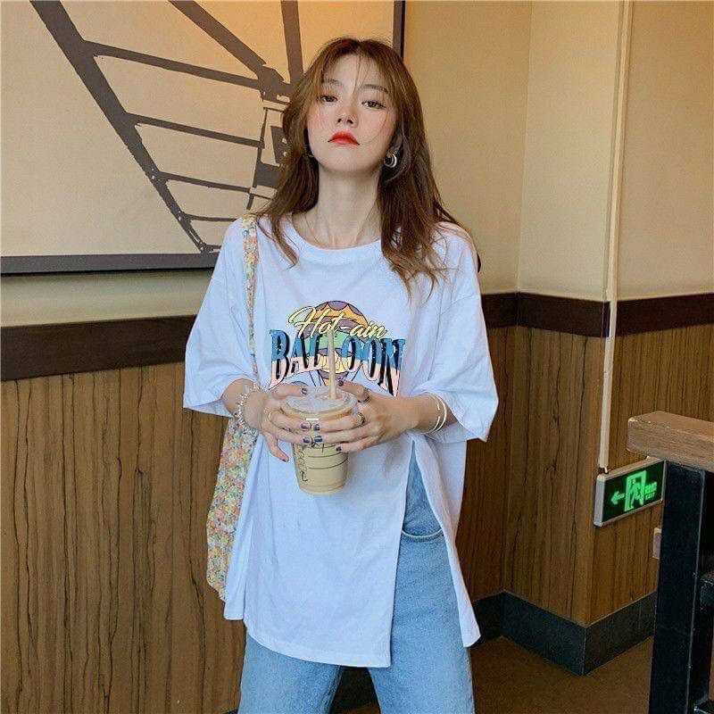 เสื้อยืด oversize ผ่าข้าง
