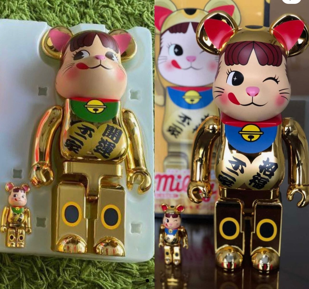 Bearbrick Peko Maneki Gold 1+2 100%+400%