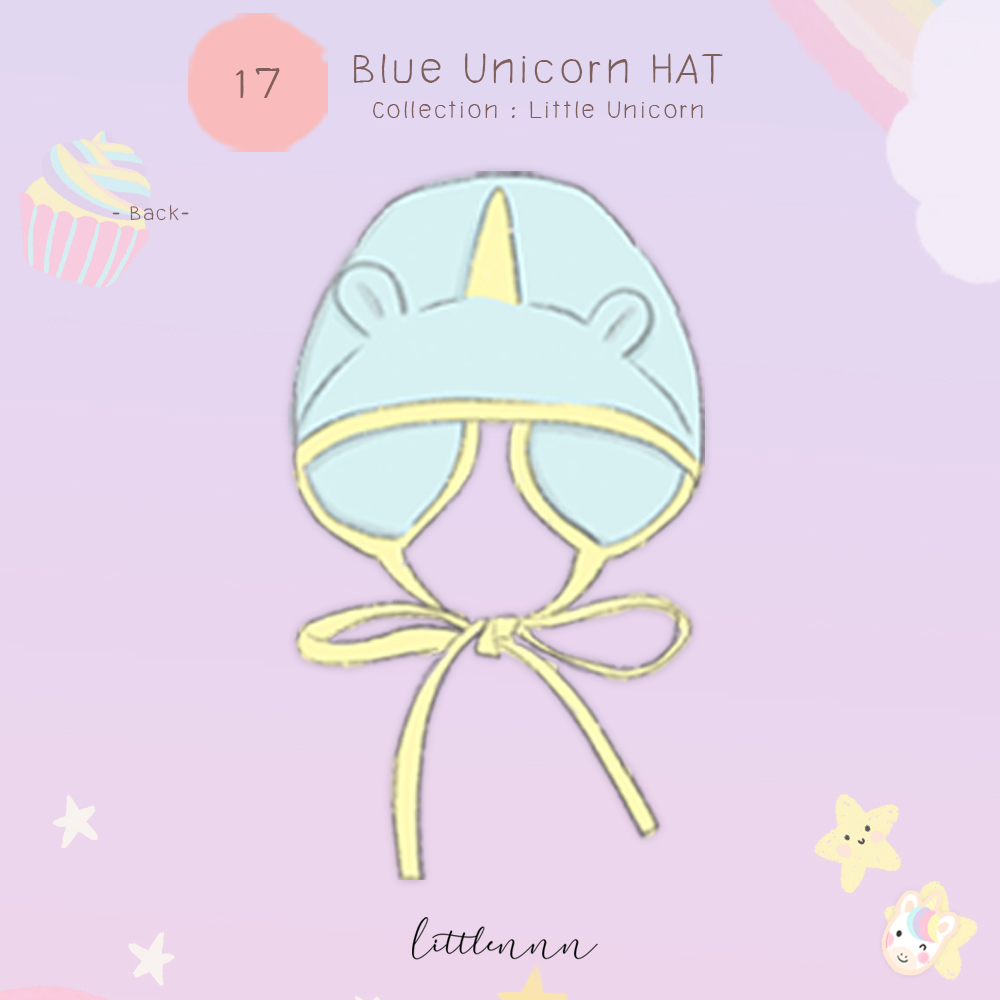 17 Blue Unicorn Hat