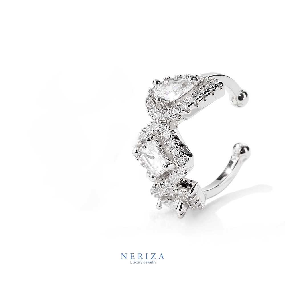 Ear Cuff เพชรเกรดพรีเมี่ยม ประกายเทียบเท่าเพชรแท้ พร้อมกล่อง NE068