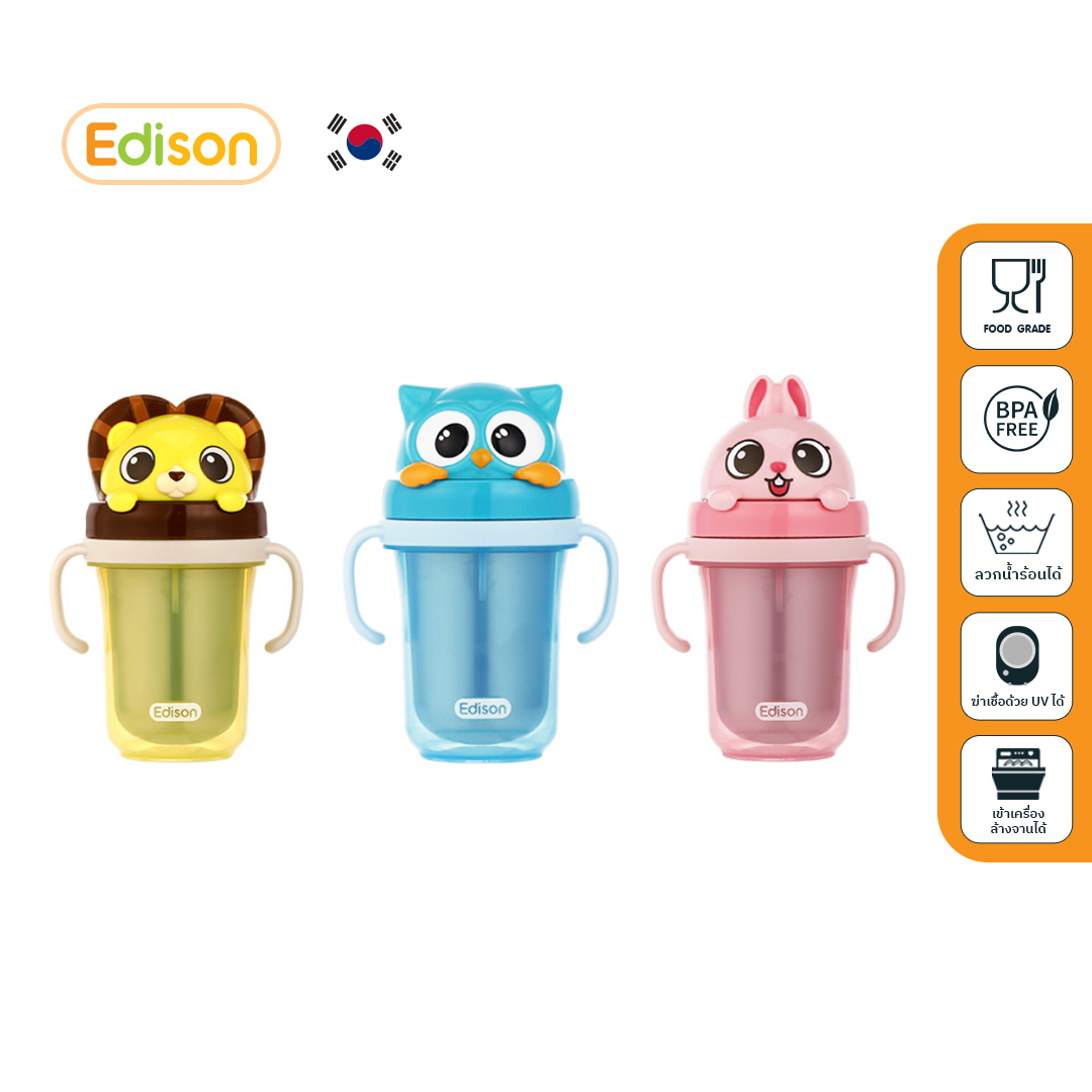 Edison Friends แก้วน้ำหัดดื่ม (สแตนเลส)