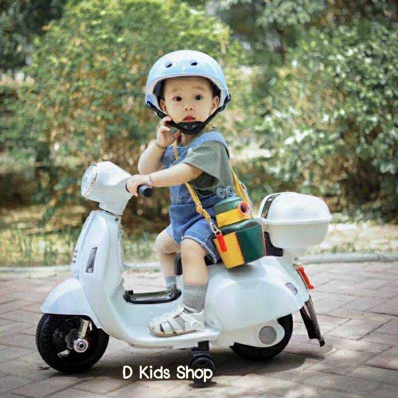 D Kids รถเด็ก รถแบตเตอรี่เด็กนั่ง รถมอเตอร์ไซส์เด็ก ทรงเวสป้า mini ขนาด 1 มอเตอร์