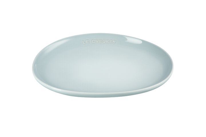 27CM SPHERE PETAL PLATE SILVER BLUE