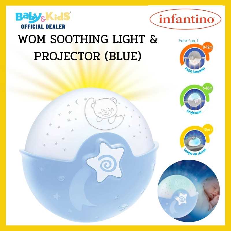 Infantino  โคมไฟ LED และโปรเจคเตอร์ WOM SOOTHING LIGHT & PROJECTOR สีฟ้า