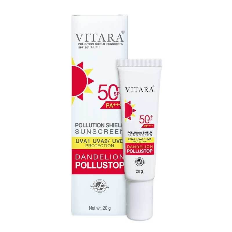 Vitara Pollution Shield Sunscreen SPF50+ PA++++ ขนาด 20 g ครีมกันแดด เนื้อมูส ครีมทากันแดด