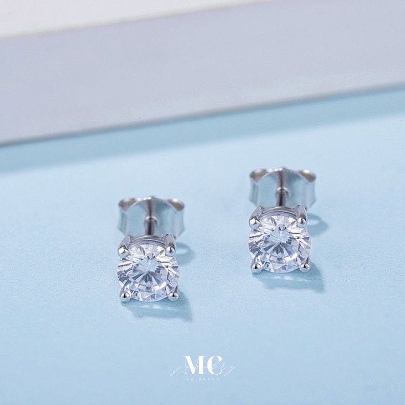 ต่างหูเงินเเท้92.5% รุ่น Diamond 6 mm💎 I ✅ไม่ลอก ไม่แพ้✨แถมฟรีกล่องจิวเวลรี่แบรนด์และผ้าเช็ด✨