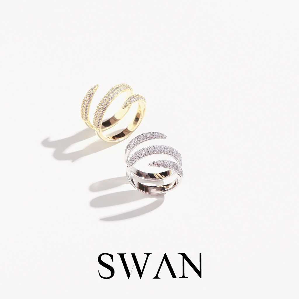 Double Claw Pave Ring