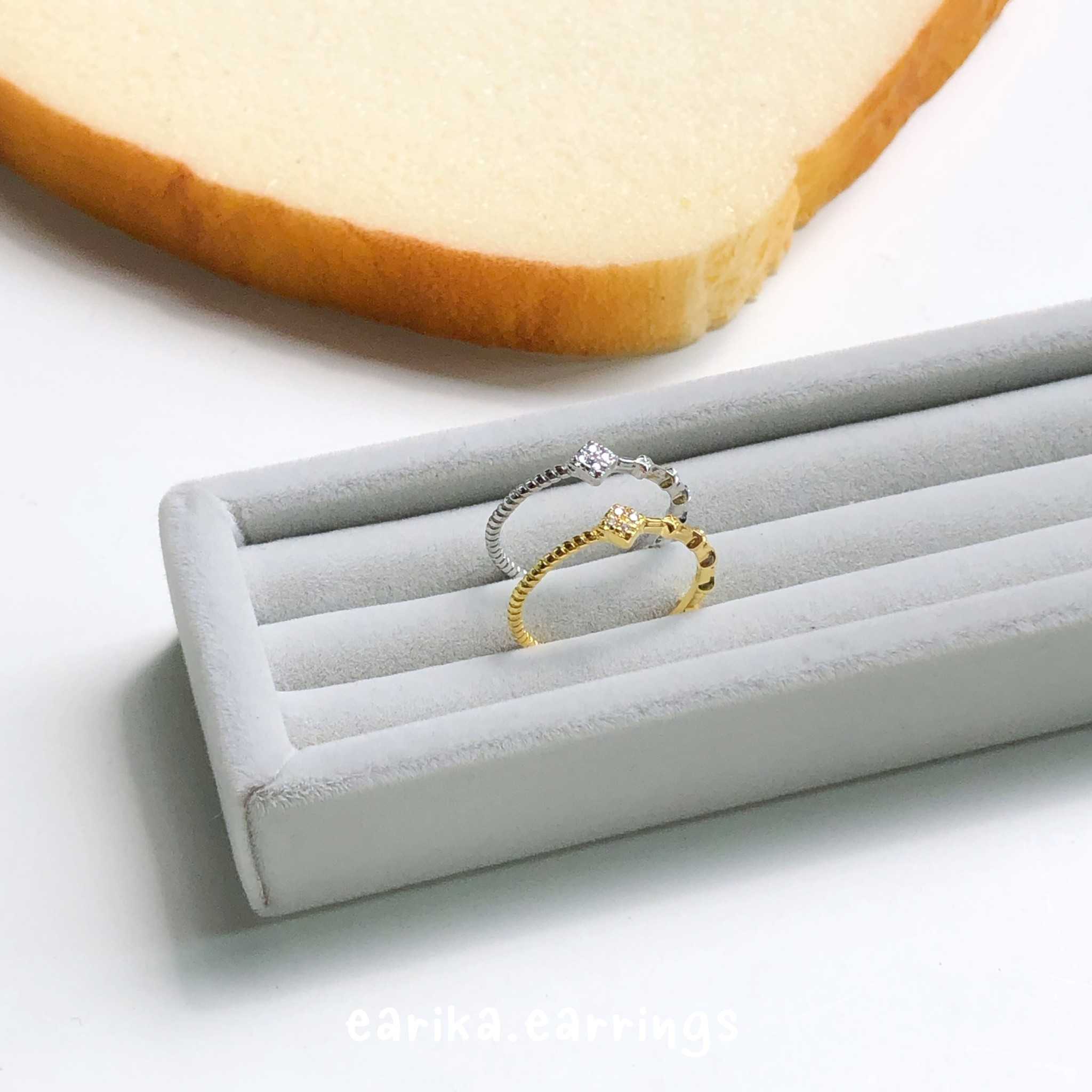 earika.earrings - two tone jewel ring (มีให้เลือกสองสี) แหวนเงินแท้ ฟรีไซส์ปรับขนาดได้