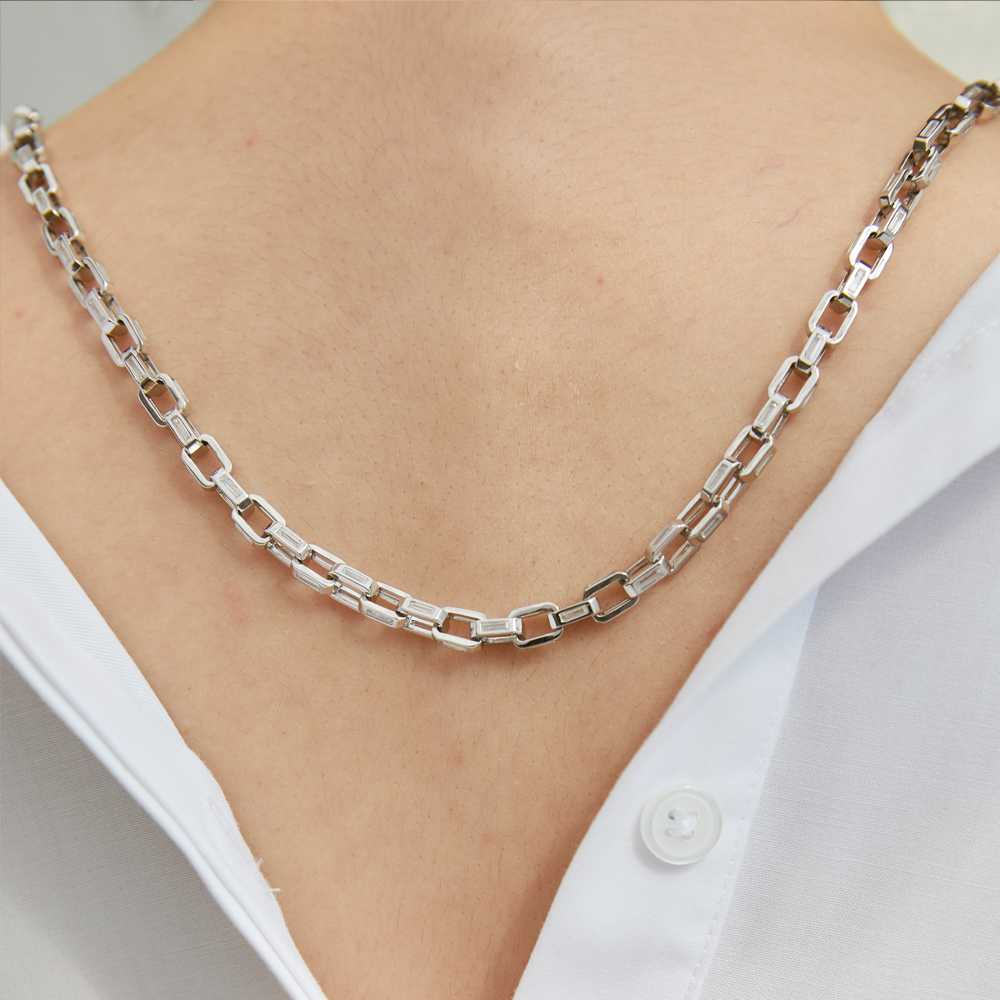 Baguette Chain Link Necklace