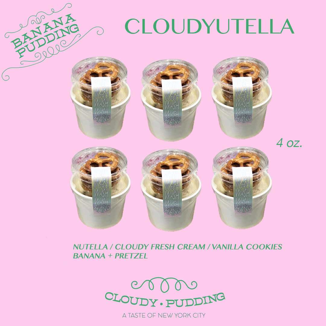 CLOUDY PUDDING  CLOUDYUTELLA  Banana Nutella+ Pretzels 4oz 6cup