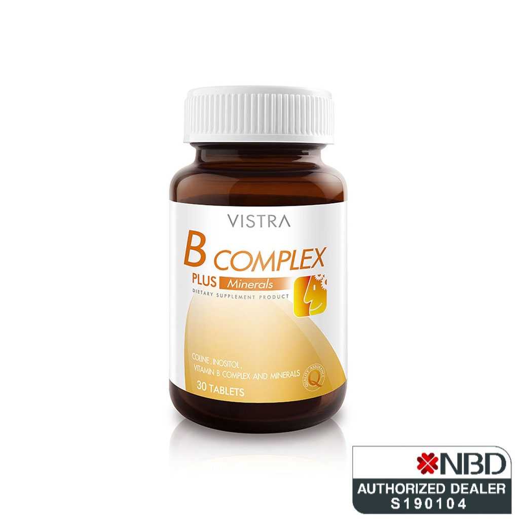 VISTRA B-Complex plus mineral บีรวม และแร่ธาตุ บำรุงสมอง ลดอ่อนเพลีย 30 เม็ด