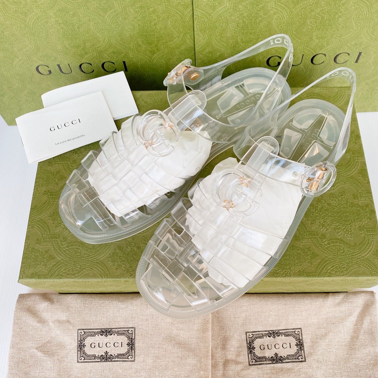 New Gucci jelly sandals shoes