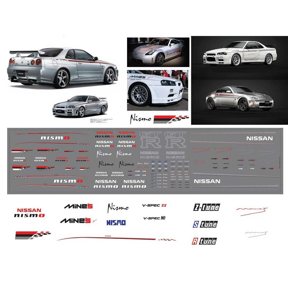 ดีคอล Nismo หมึกรองขาว ติดรถ 1:64 Decal  water slide