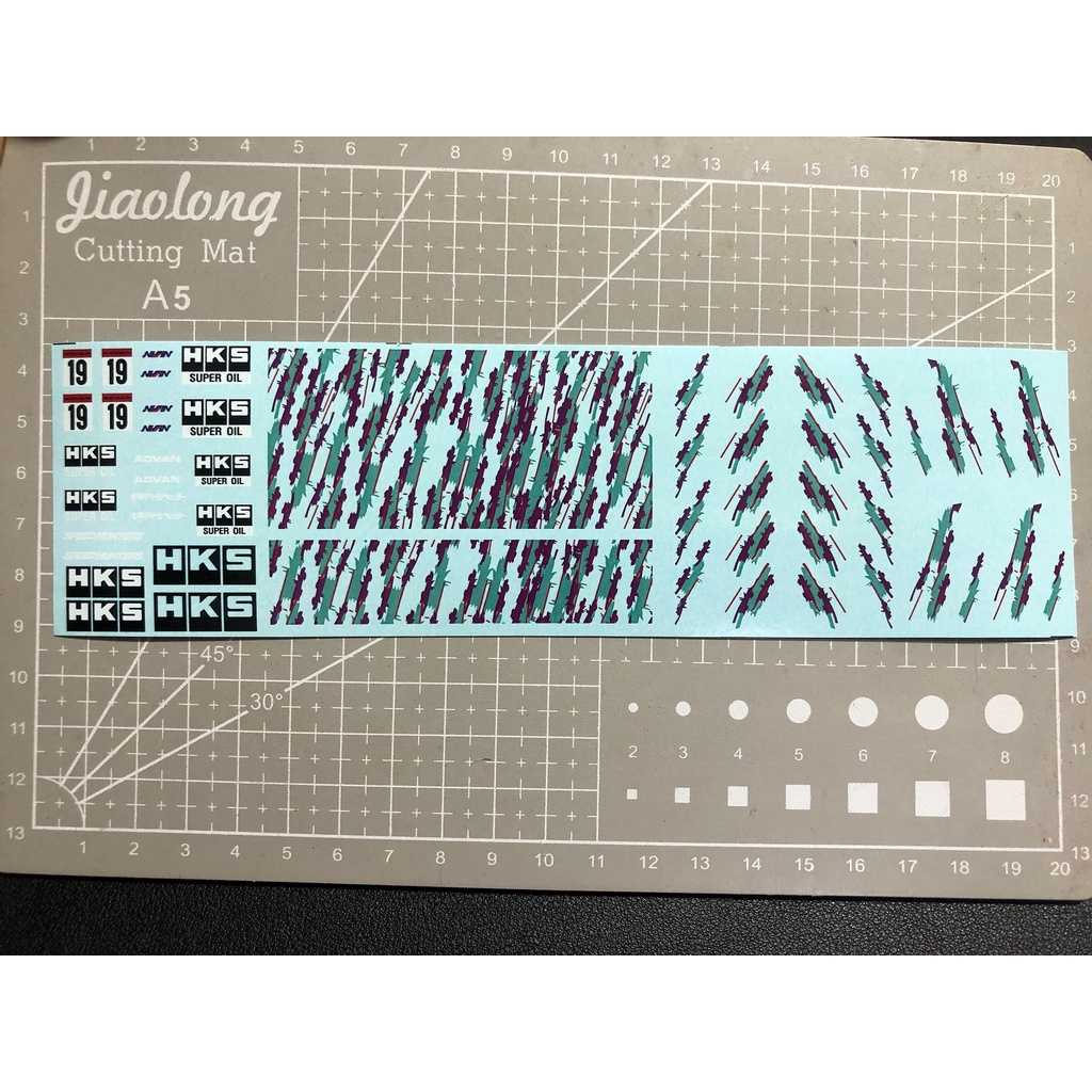ดีคอล HKS#2 หมึกรองขาว ติดรถ 1:64 Decal  water slide