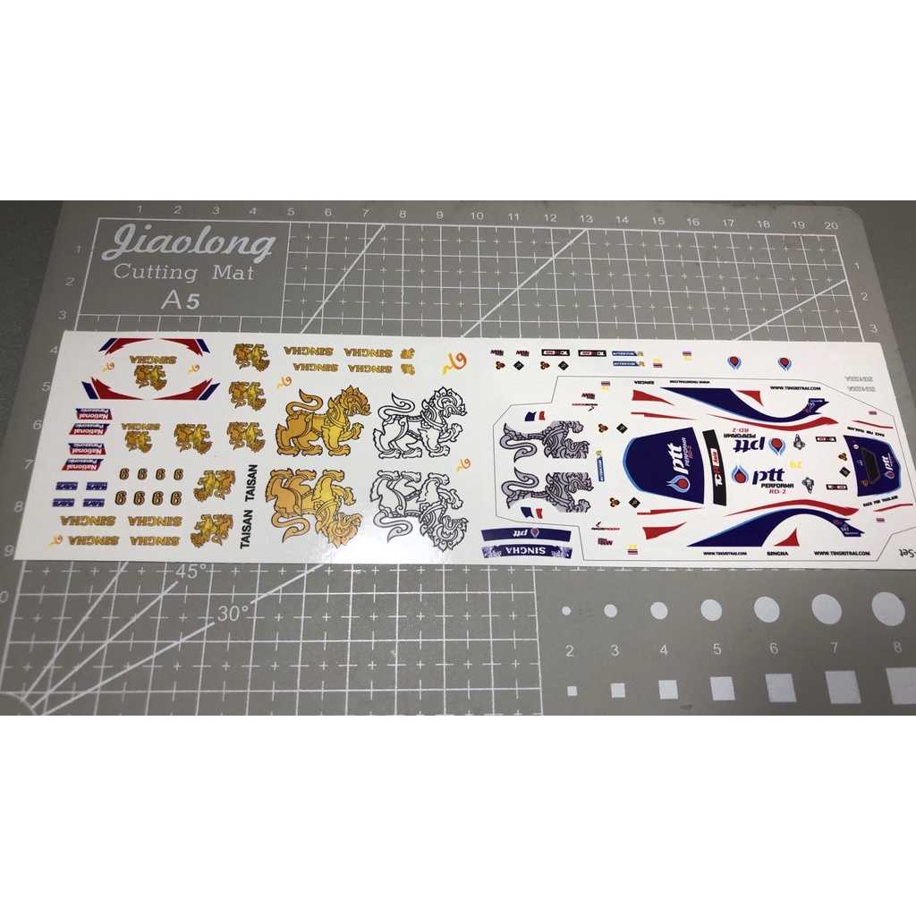 ดีคอล Singha Racing หมึกรองขาว ติดรถ 1:64 Decal  water slide