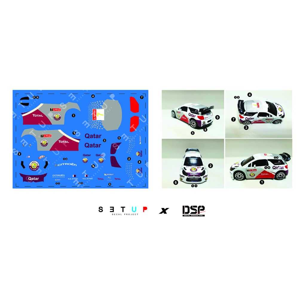 ดีคอล Qatar หมึกรองขาว ติดรถ 1:64 Decal  water slide