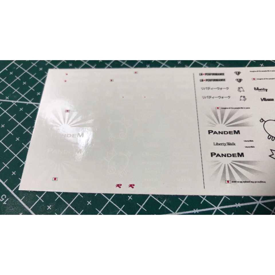 ดีคอล LB+RB หมึกรองขาว ติดรถ 1:64 Decal  water slide
