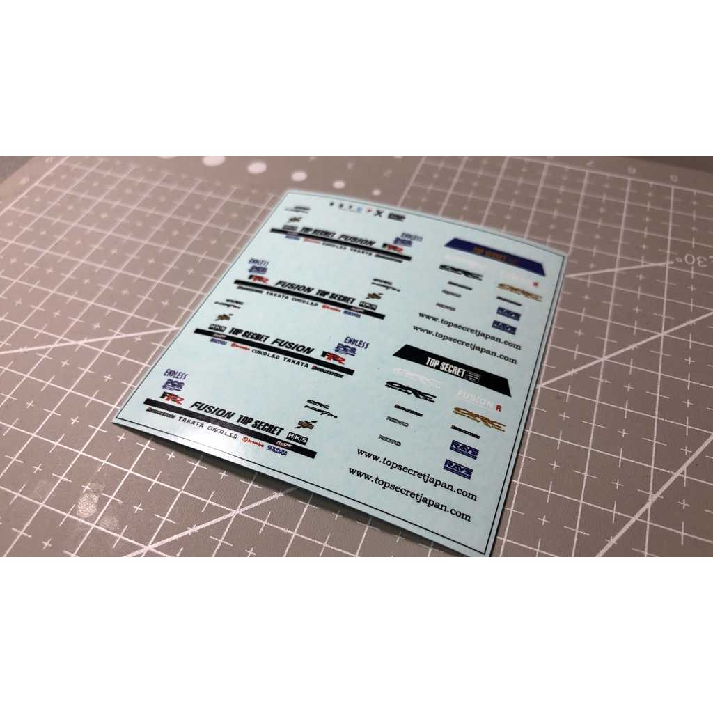 ดีคอล Top Secret R34 หมึกรองขาว ติดรถ 1:64 Decal  water slide