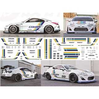 ดีคอล GREDDY TRUST หมึกรองขาว ติดรถ 1:64 Decal  water slide