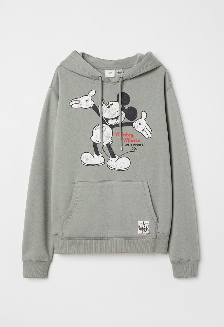 H&M khaki green mickey mouse 